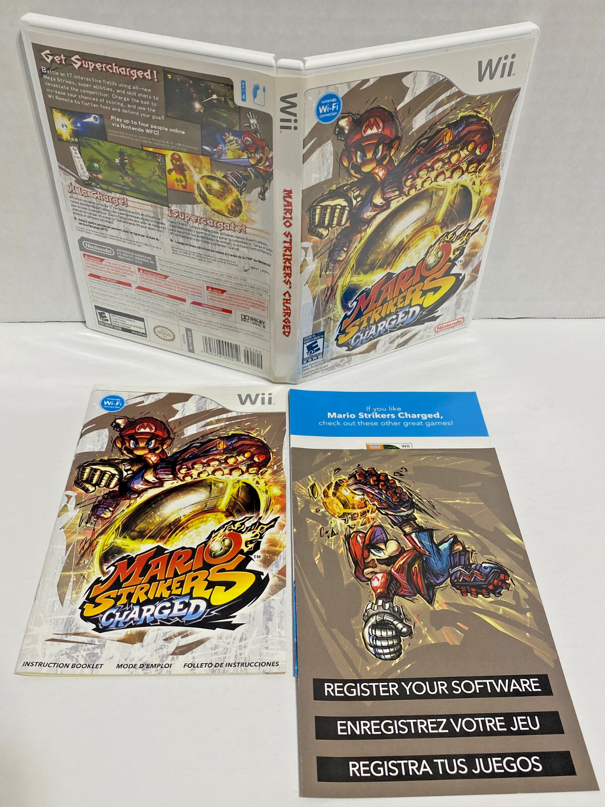 Mario Strikers Charged Wii Artwork & Instruction Manual Booklet ONLY NO GAME