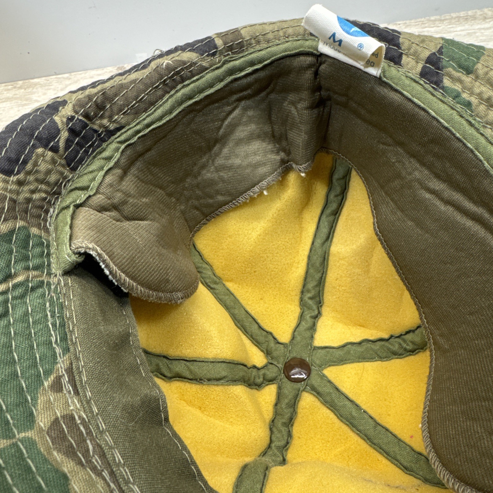 VTG Woodland Camo Jones Hunting Cap Bucket Hat M Korea Foam Insulated Ear Flaps