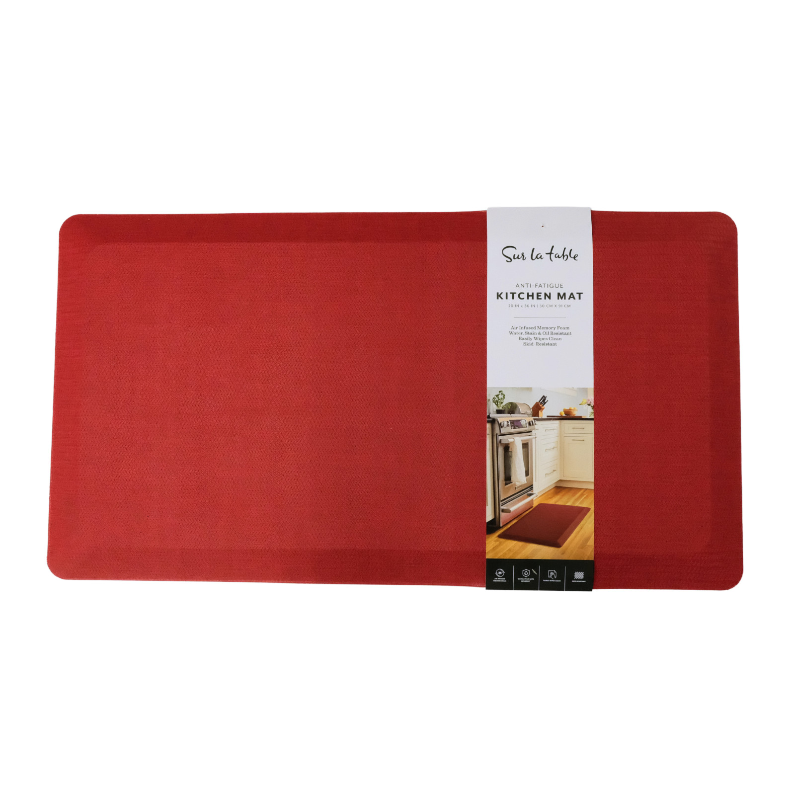 Sur La Table Anti-Fatigue Red Kitchen Mat 20" X 36" Memory Foam Skid Resistant