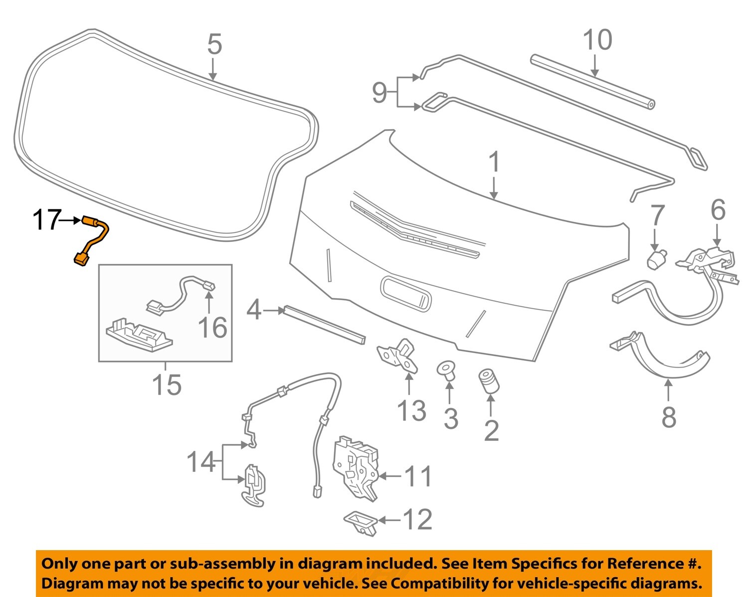 GM OEM 13-23 ATS,Sierra 3500 HD Trunk Lid Lid Components-Rear Camera 23386282