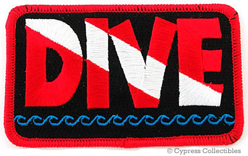 DIVE EMBROIDERED PATCH SCUBA DIVING SOUVENIR FLAG LOGO IRON-ON EMBLEM SOUVENIR