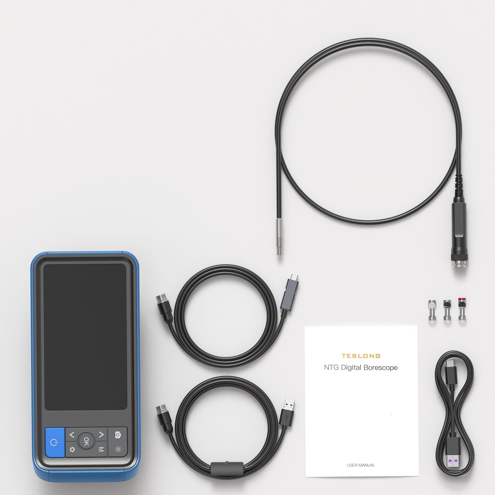 Teslong 45in Flexible Borescope w/HD Screen, Black / Blue / Mettalic : TSNTG450