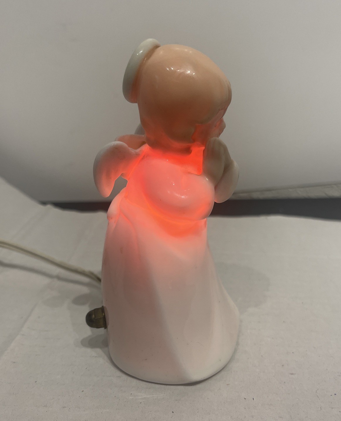 VINTAGE I.W. RICE JAPAN ANGEL GIRL PORCELAIN NIGHT LIGHT 5" TALL