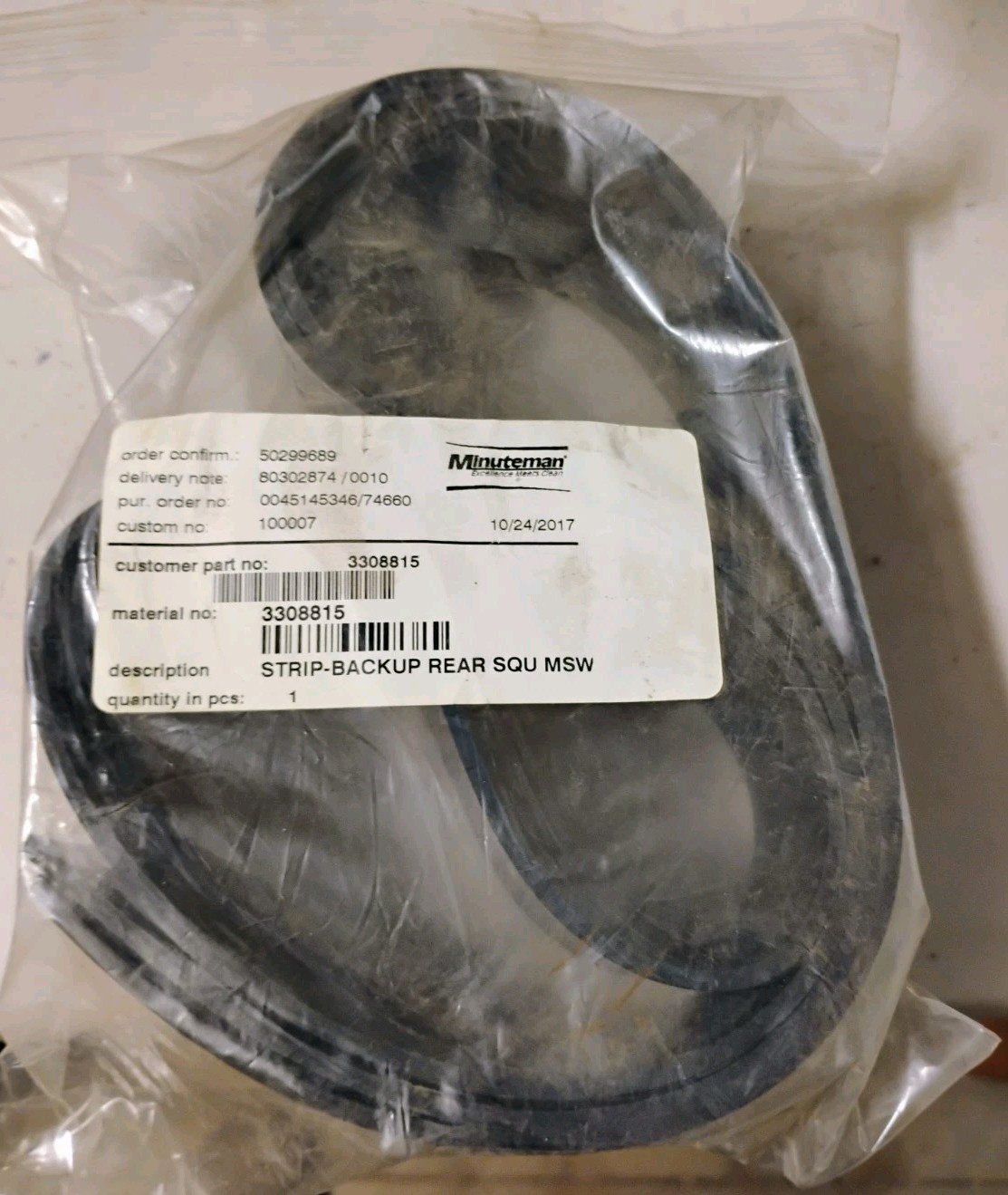 NOS Minuteman Powerboss 3308815 Rear Backup Strip