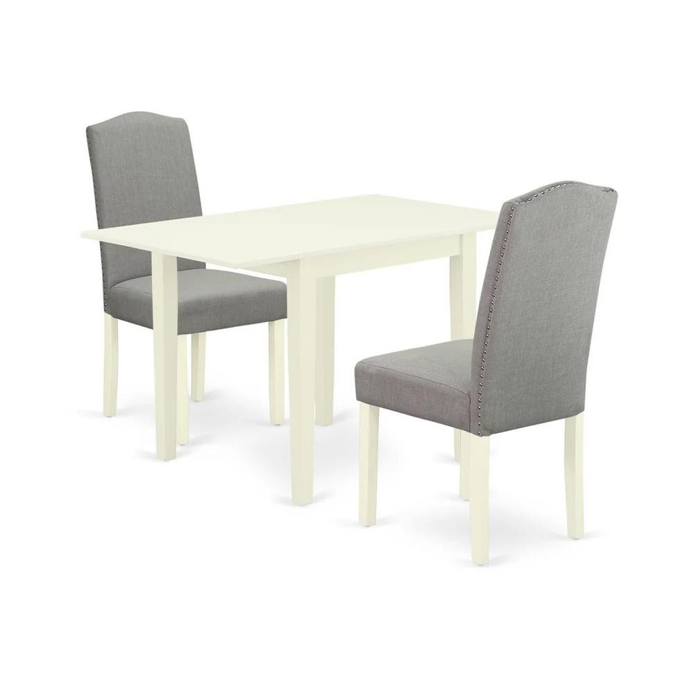 East West Furniture 3-Piece Kitchen Table Set-A Modern Dining Table and...
