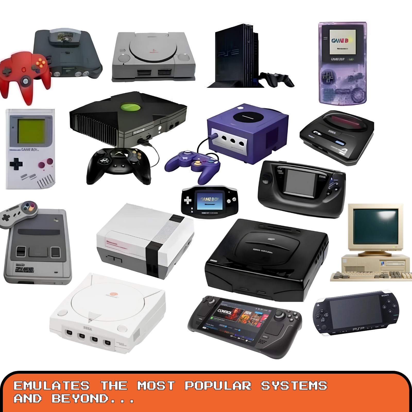 Retro Gaming Console Mini PC Batocera 256GB SSD 10GB RAM Emulator + Controller