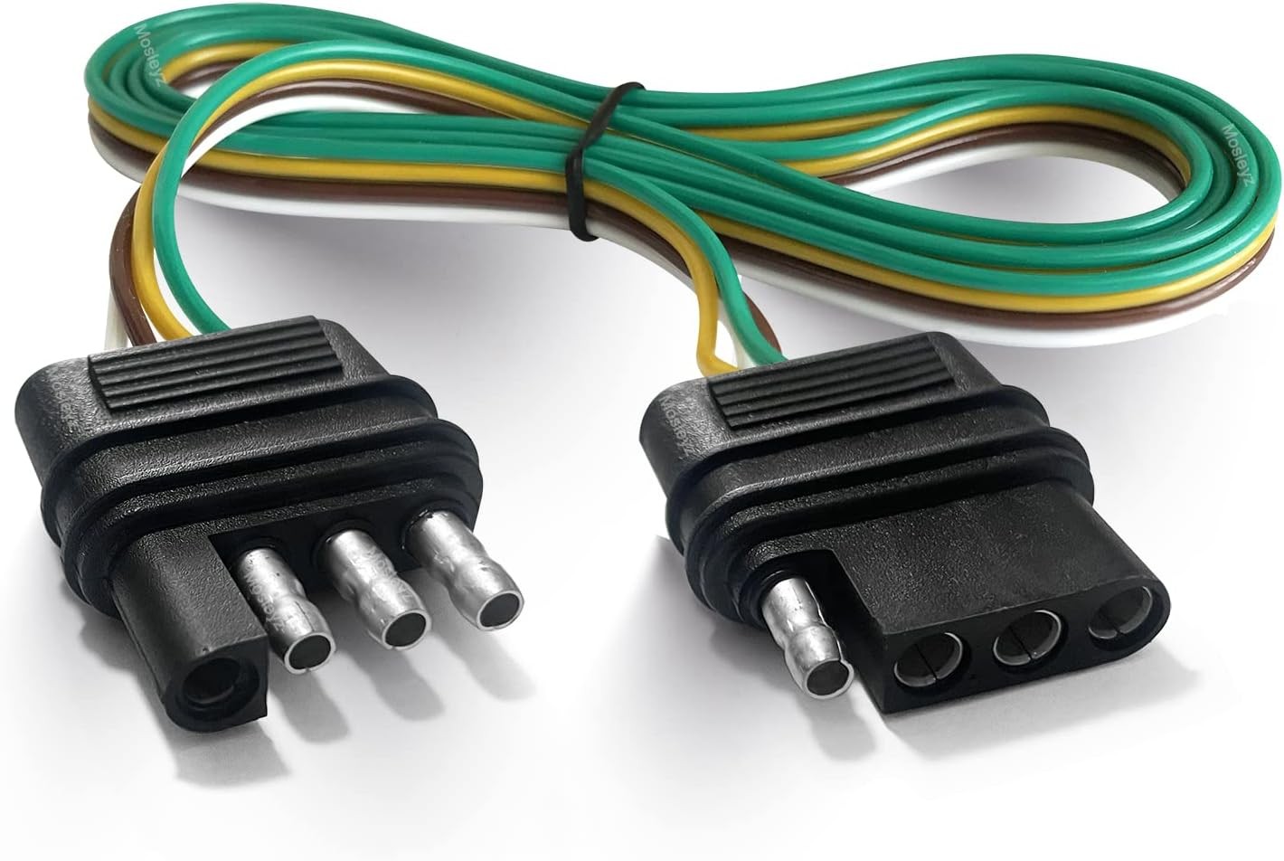 4-Way Trailer Wire Extension 4-Pin Plug 18 AWG 59 Inch Hitch Connector