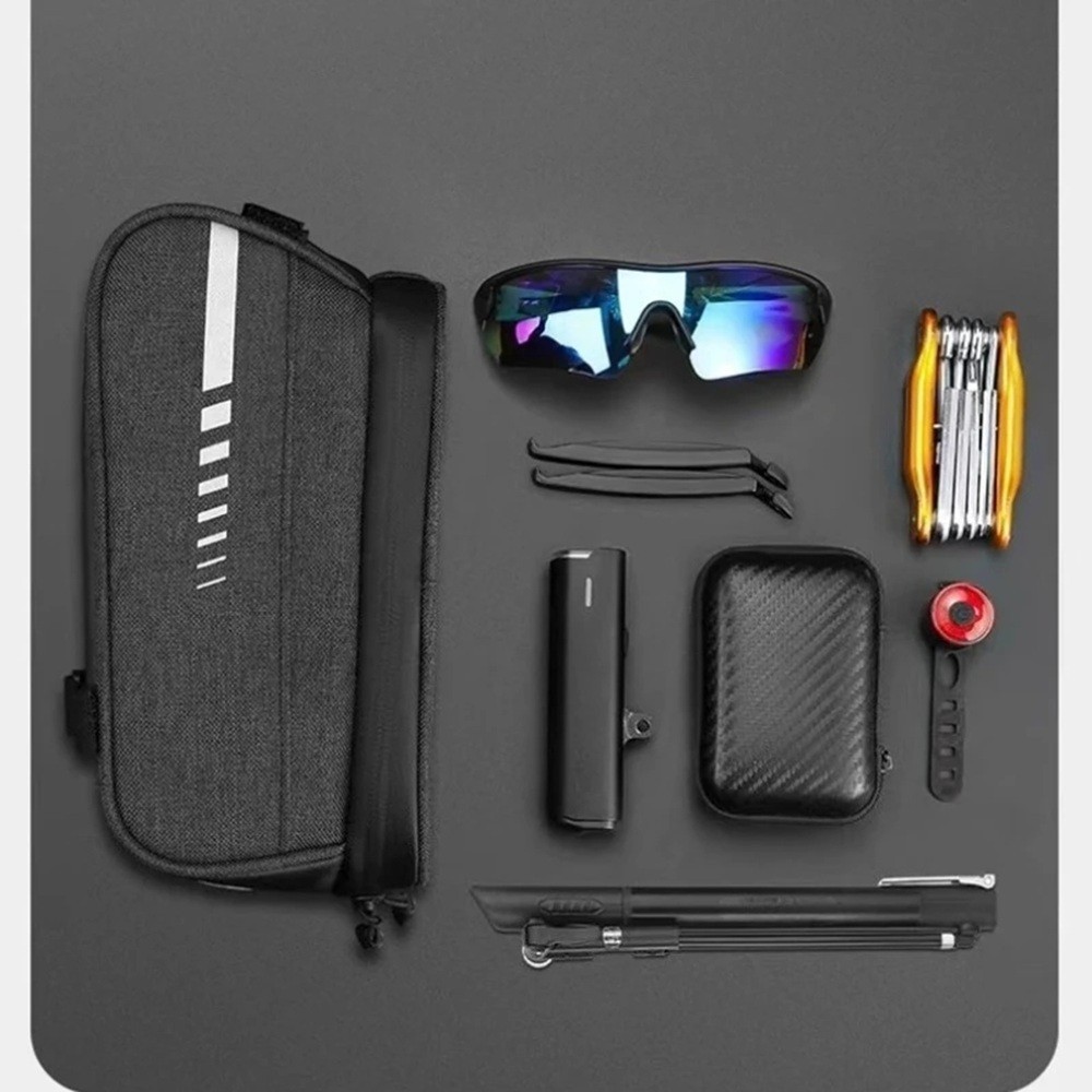 Waterproof Bike Front Frame Bag Touch Screen Visor Cycling Storage Phone Holder
