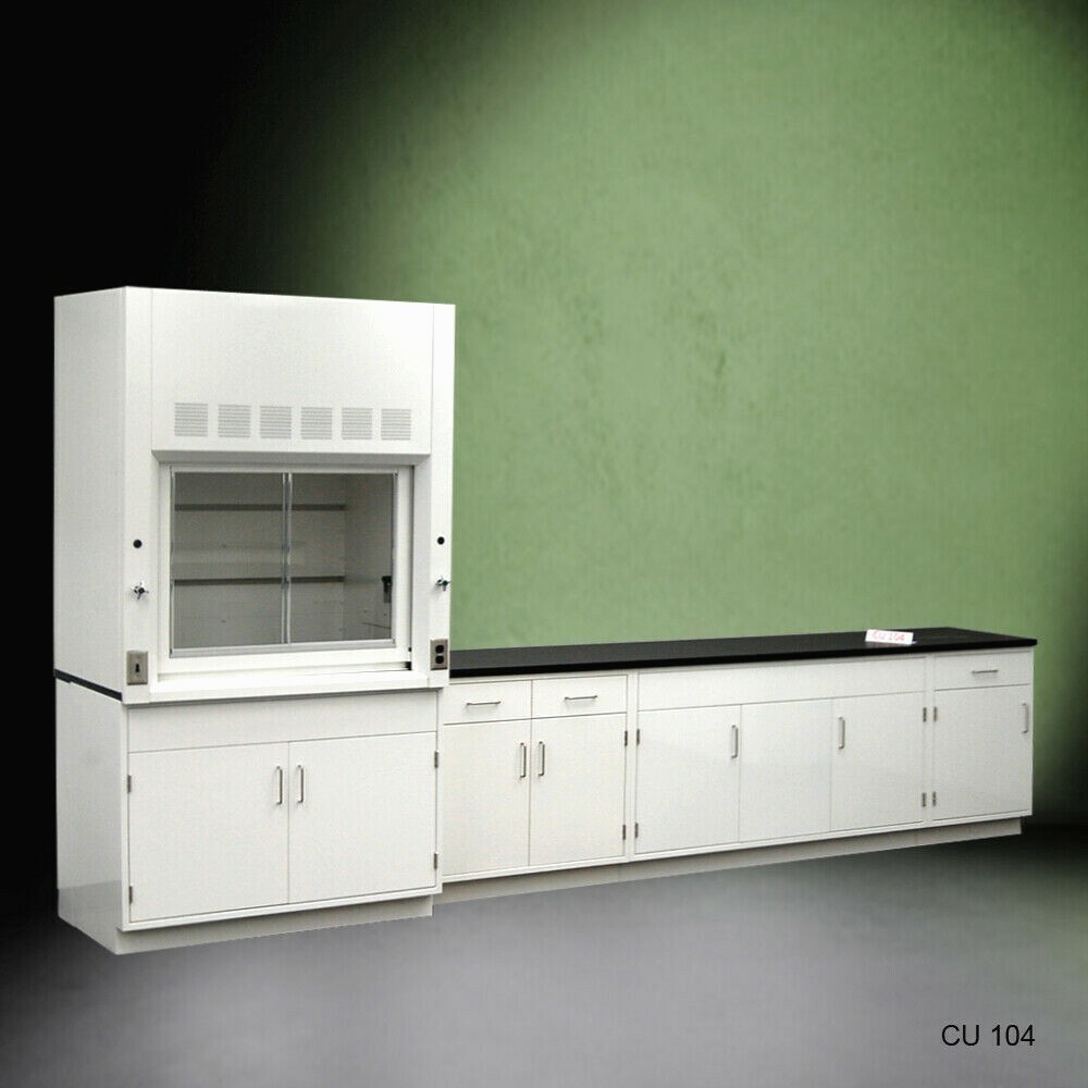 Fisher American 4' Fume Hood w/ Storage &10' Laboratory Cabinets / E2-224
