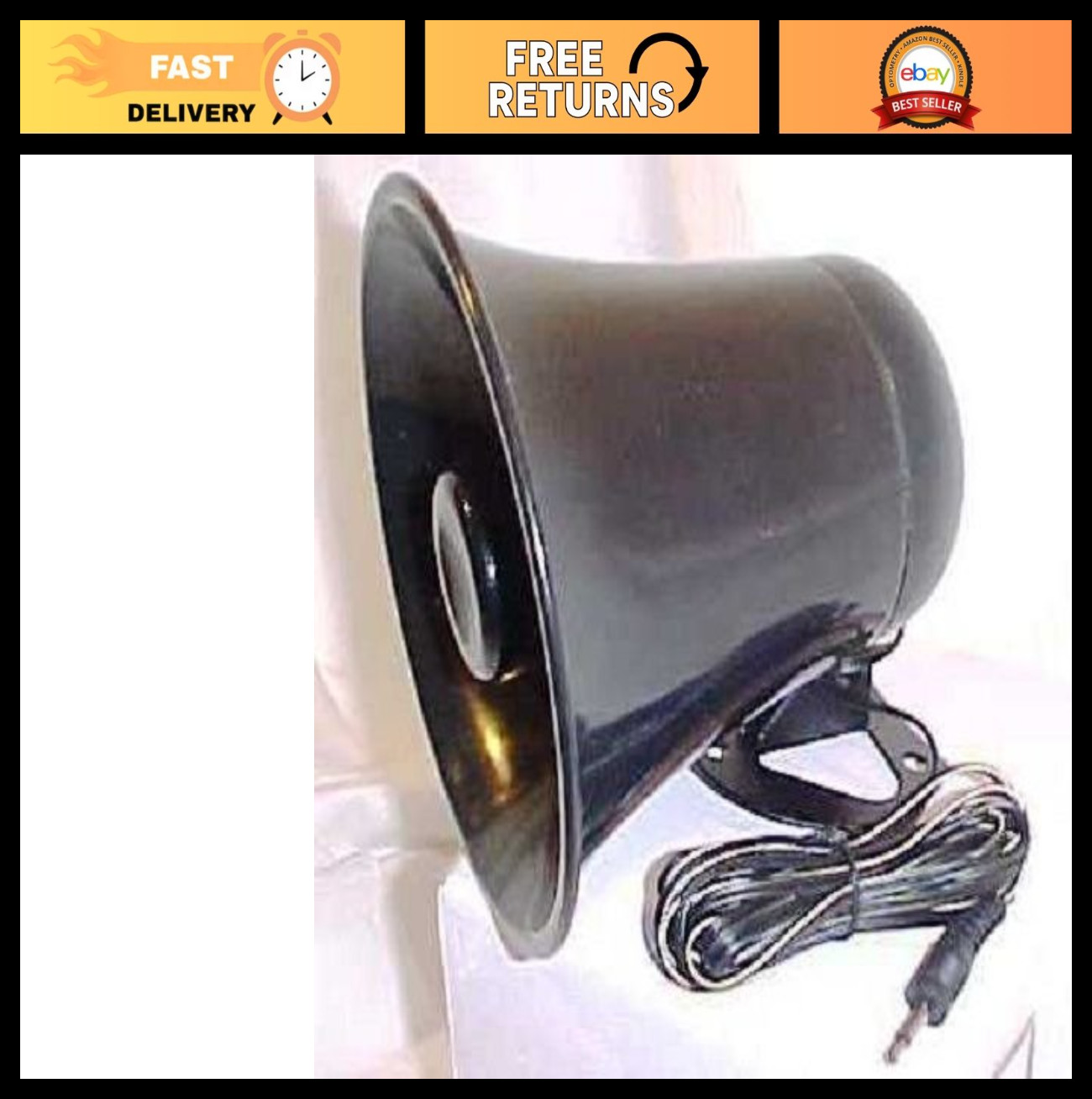 5" PA Horn Speaker with Plug & Wire - Ideal for CB & Ham Radio Communication