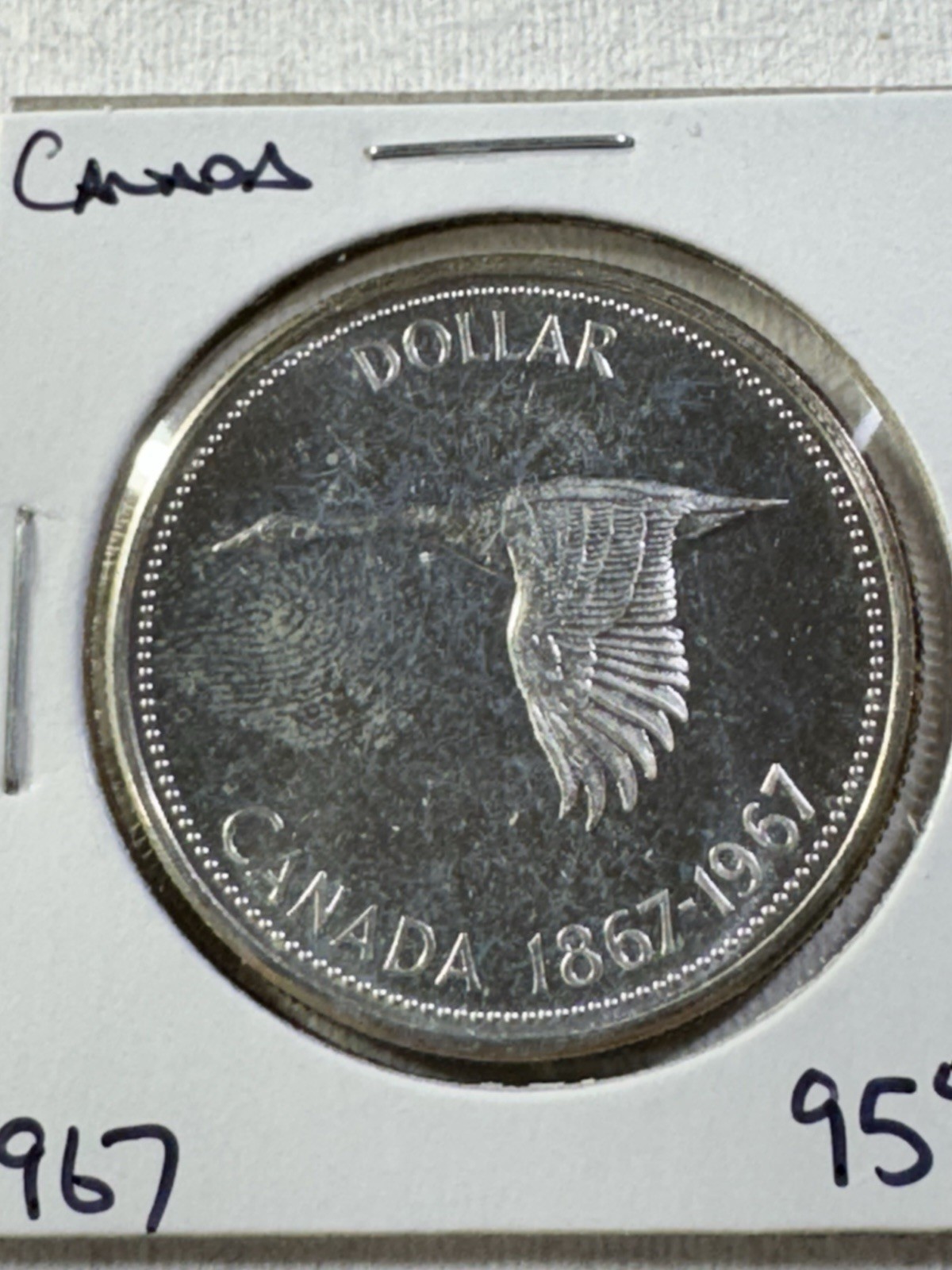 1967 Canada 1 Dollar Large Silver Coin Flying Goose
