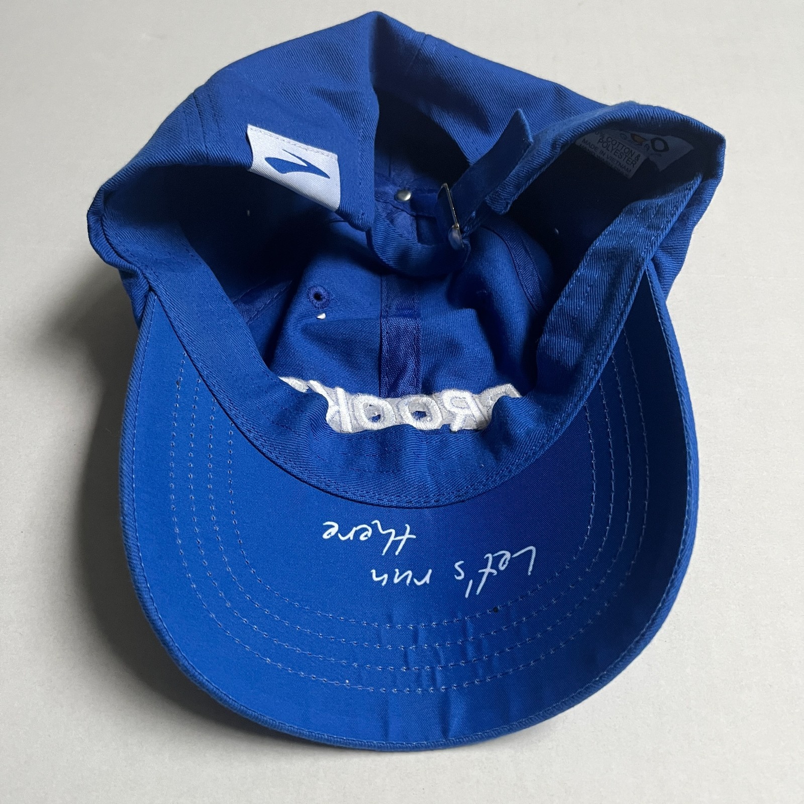 Brooks Running Cap Hat BOCO Gear Cotton Polyester Adjustable Let's Run There