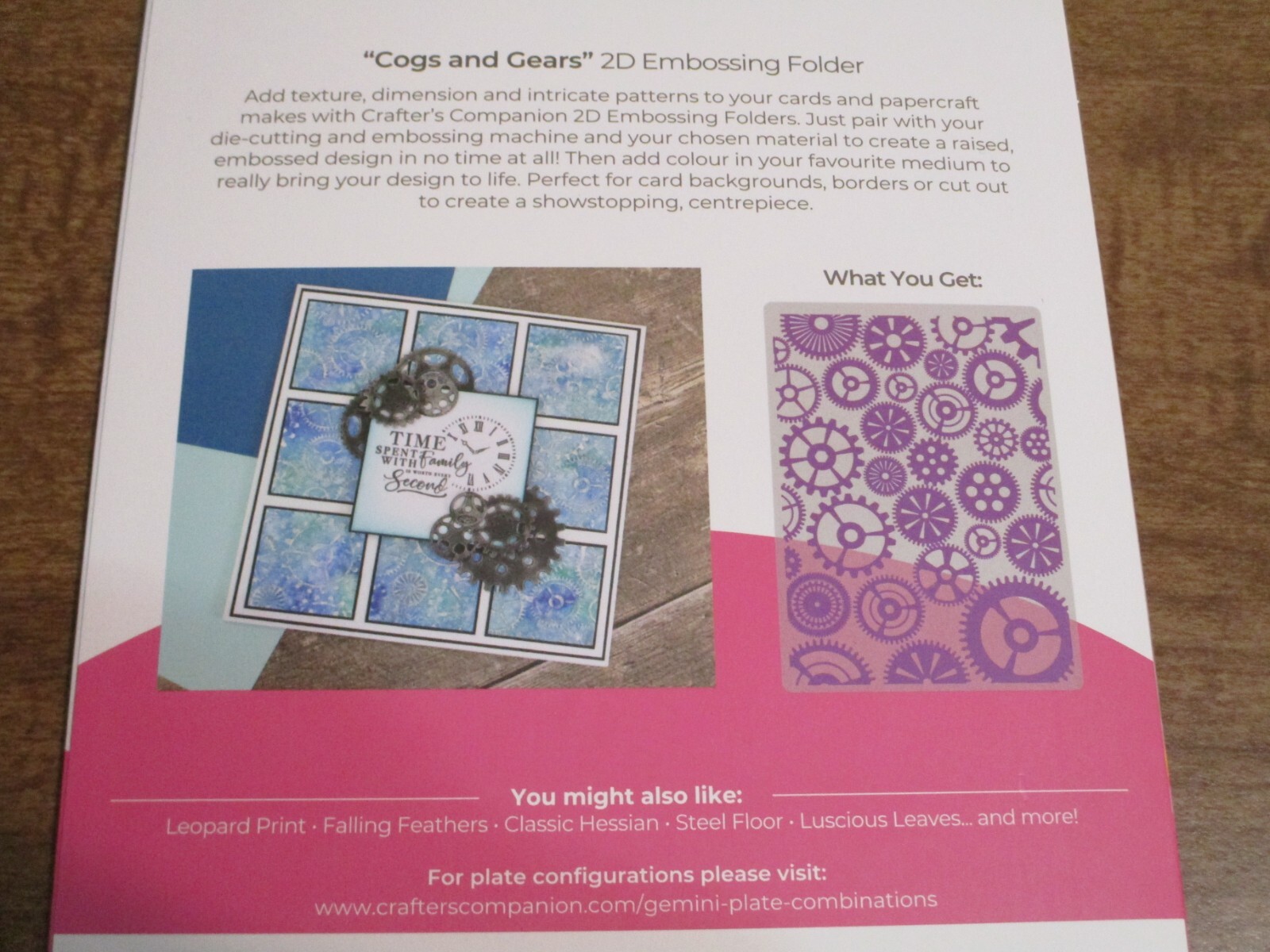 CRAFTERS COMPANION COGS AND GEARS 2D EMBOSING FOLDER