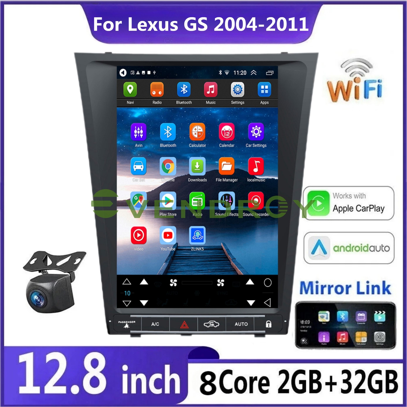 12.8"For Lexus GS300 GS330 GS430 GS450 2004-2011 Car Radio GPS Navigation Stereo