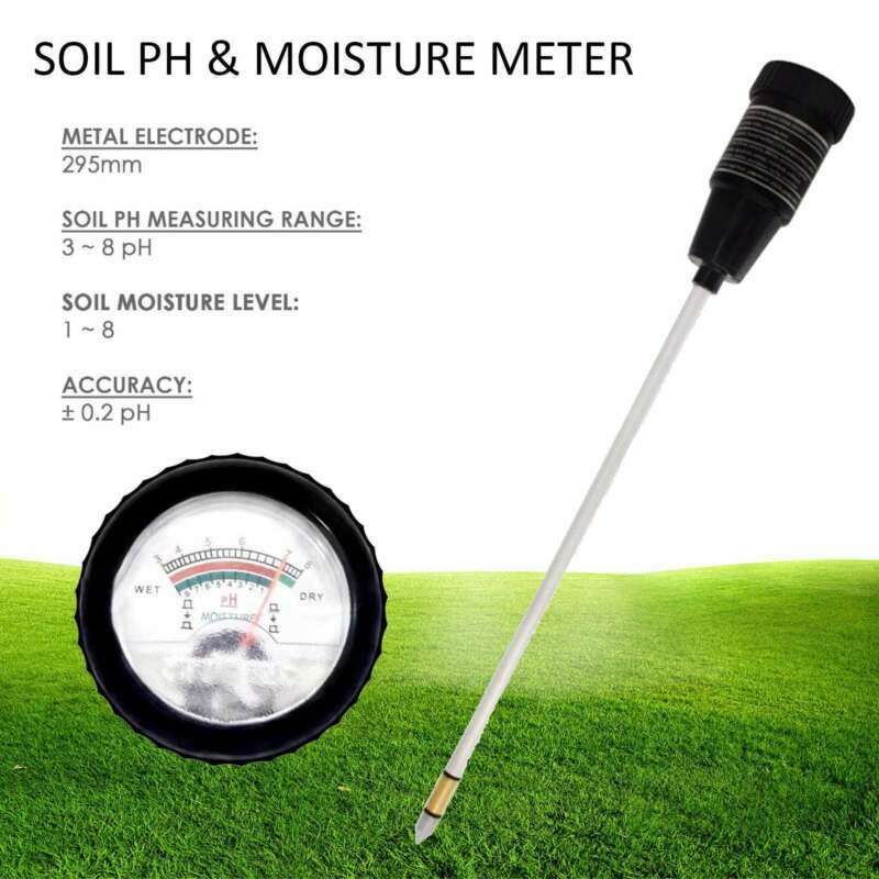 Soil PH Moisture Meter 295mm Electrode Probe Long Tester Garden Plant Farme