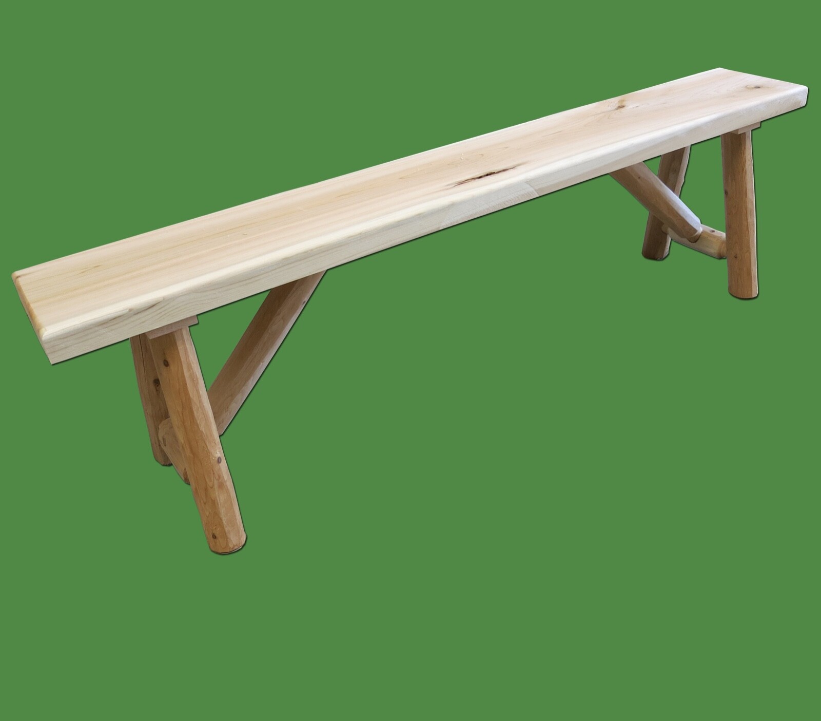 Solid Wood Log Bench ~ 5 Foot | White Cedar | Handmade in US | Free Shipping