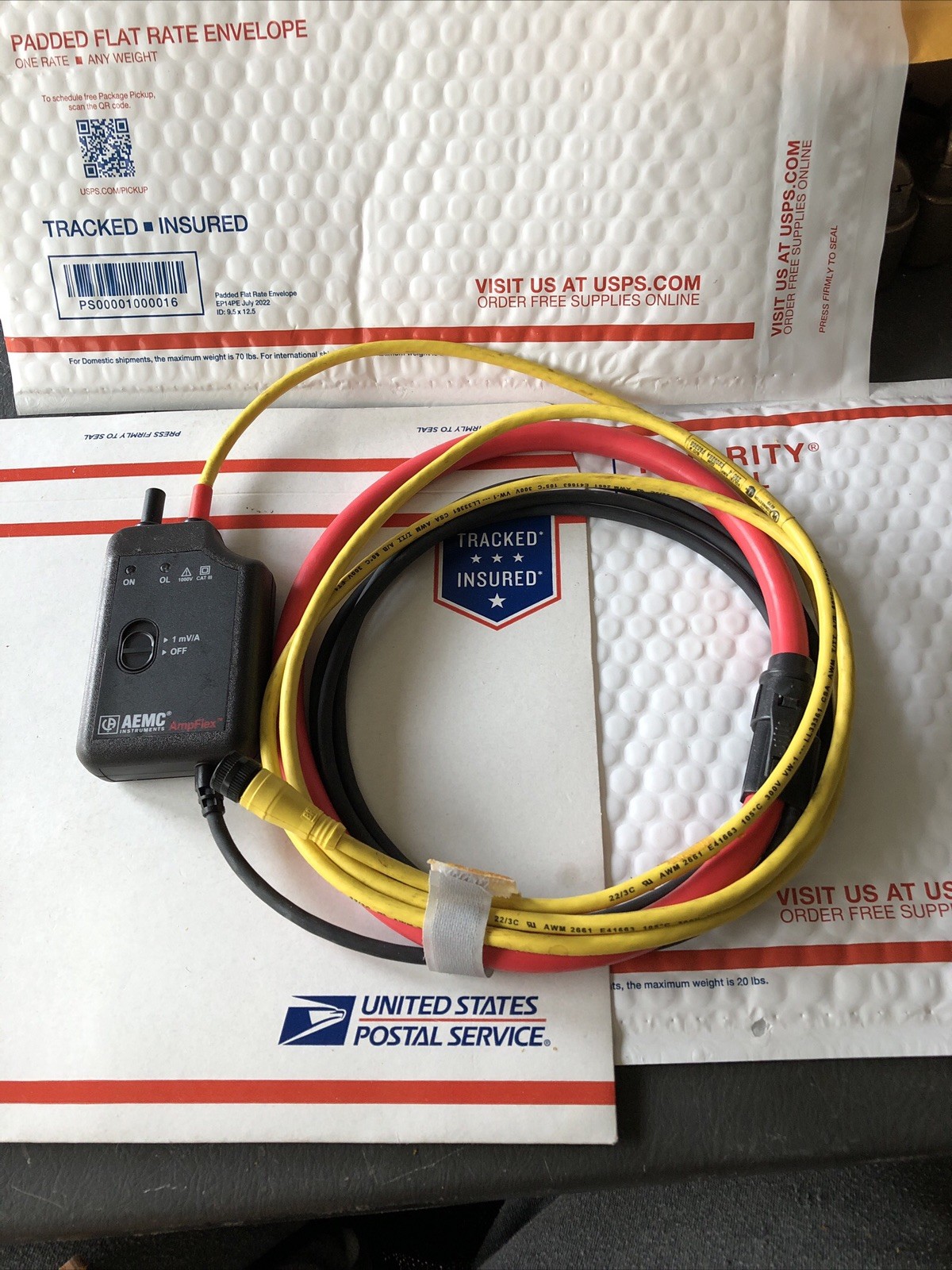 AEMC 3000-24-1-1 AmpFlex Current Transformer, 1mV/A, 1000V, 3000 A, Battery 9V.