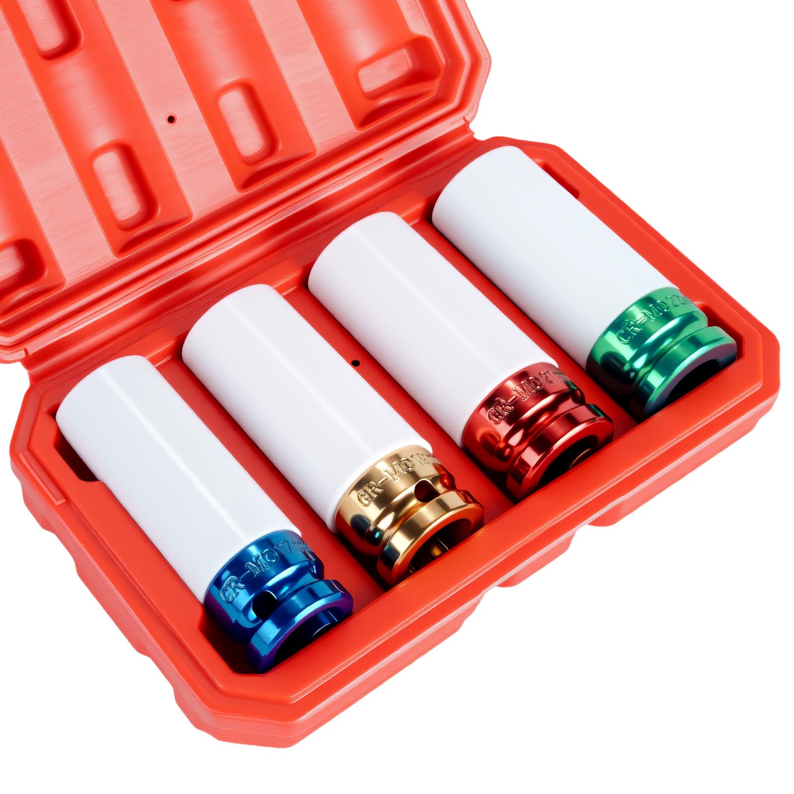 1/2" Drive Wheel Protector Impact Socket, Color Sockets 4pcs