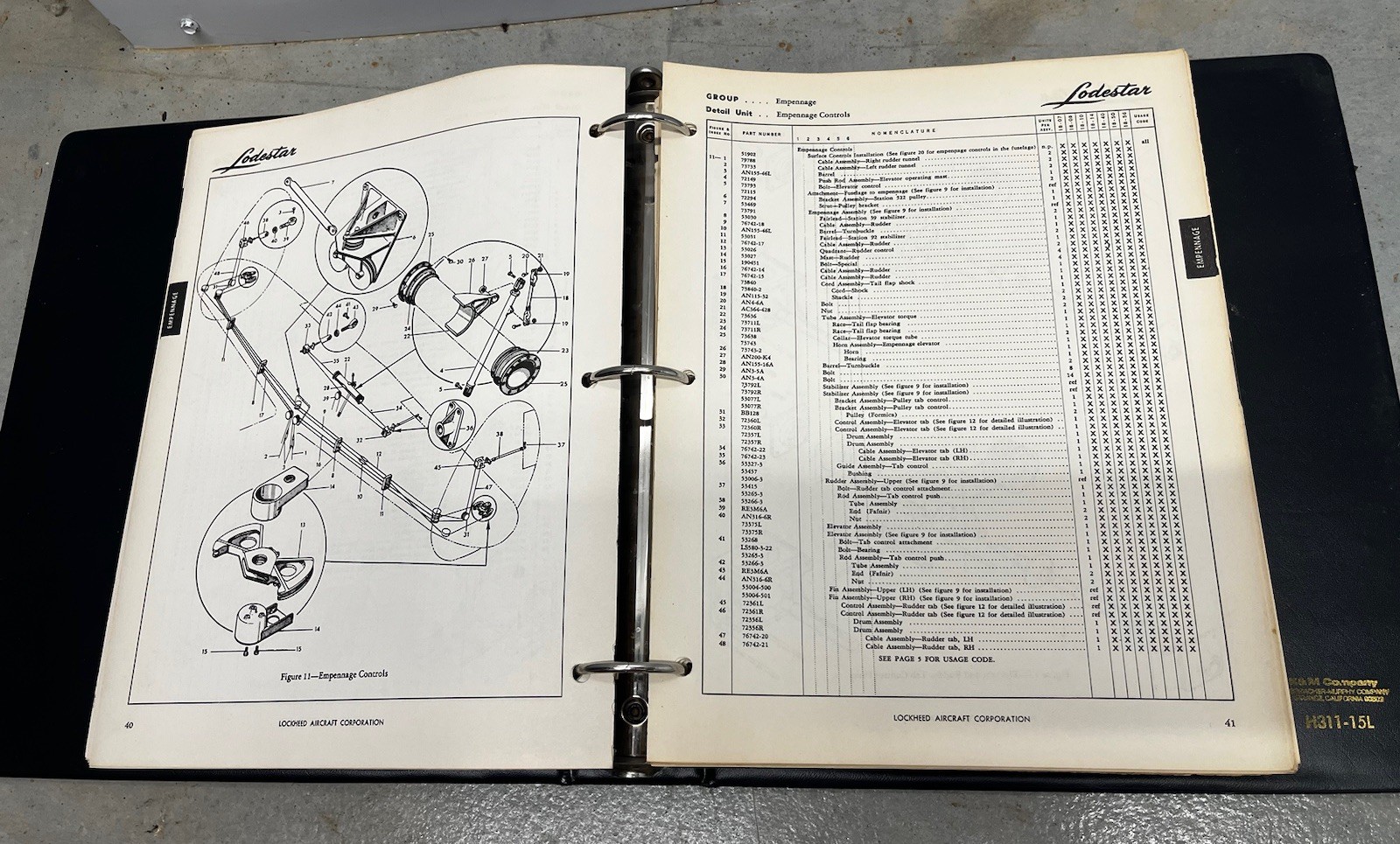 Lockheed Lodestar Model 18 Maintenance Parts Catalog-Original
