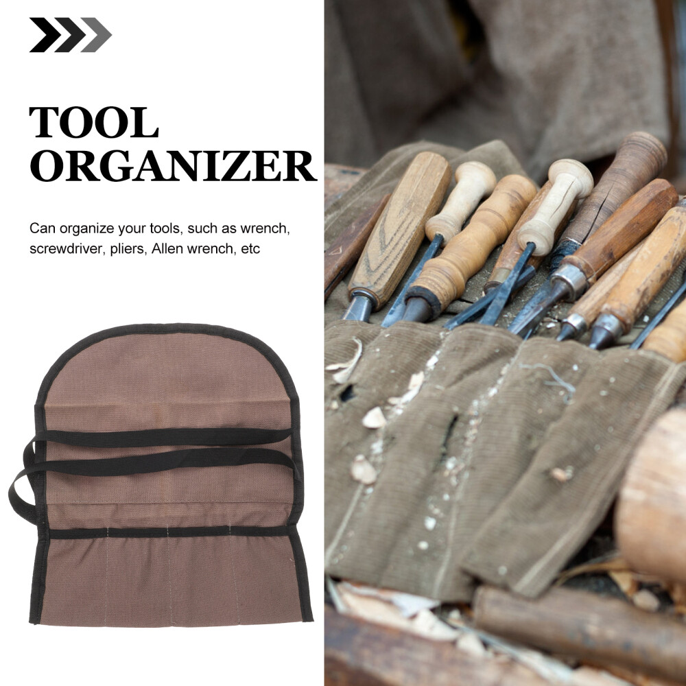 2 Pcs Heavy Duty Canvas Chisel Bag Multi-functional Tool Pocket Organizer