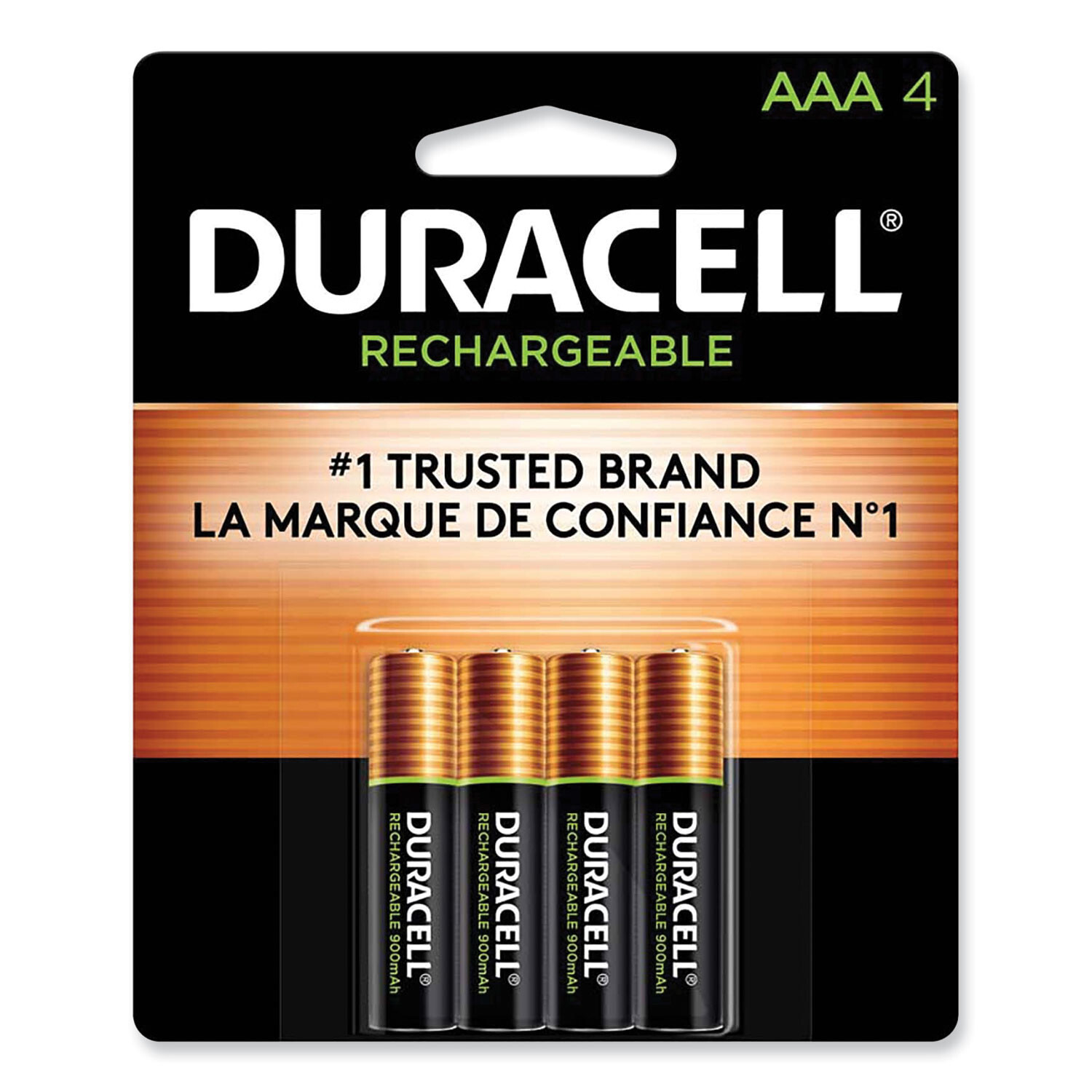 4 Duracell AAA Rechargeable NiMH Batteries (850 mAh, DX2400)