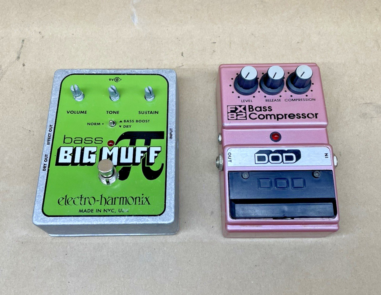 DOD FX82 Bass Compressor & EHX Bass Big Muff Pi Pedal Lot - Used/Untested