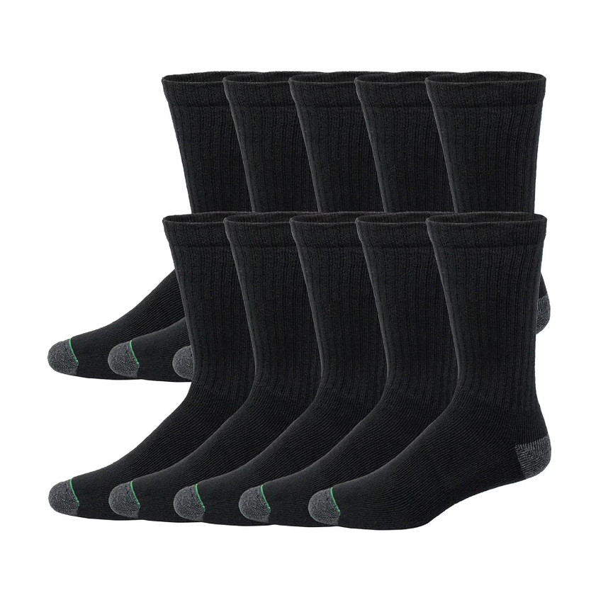 Member's Mark Men's Black Sport Crew Socks 10-Pair Pack Moisture Wicking