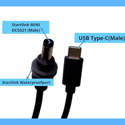Golured 16.4ft USB-C to DC Power Cable for Starlink Mini - 100W Compatible