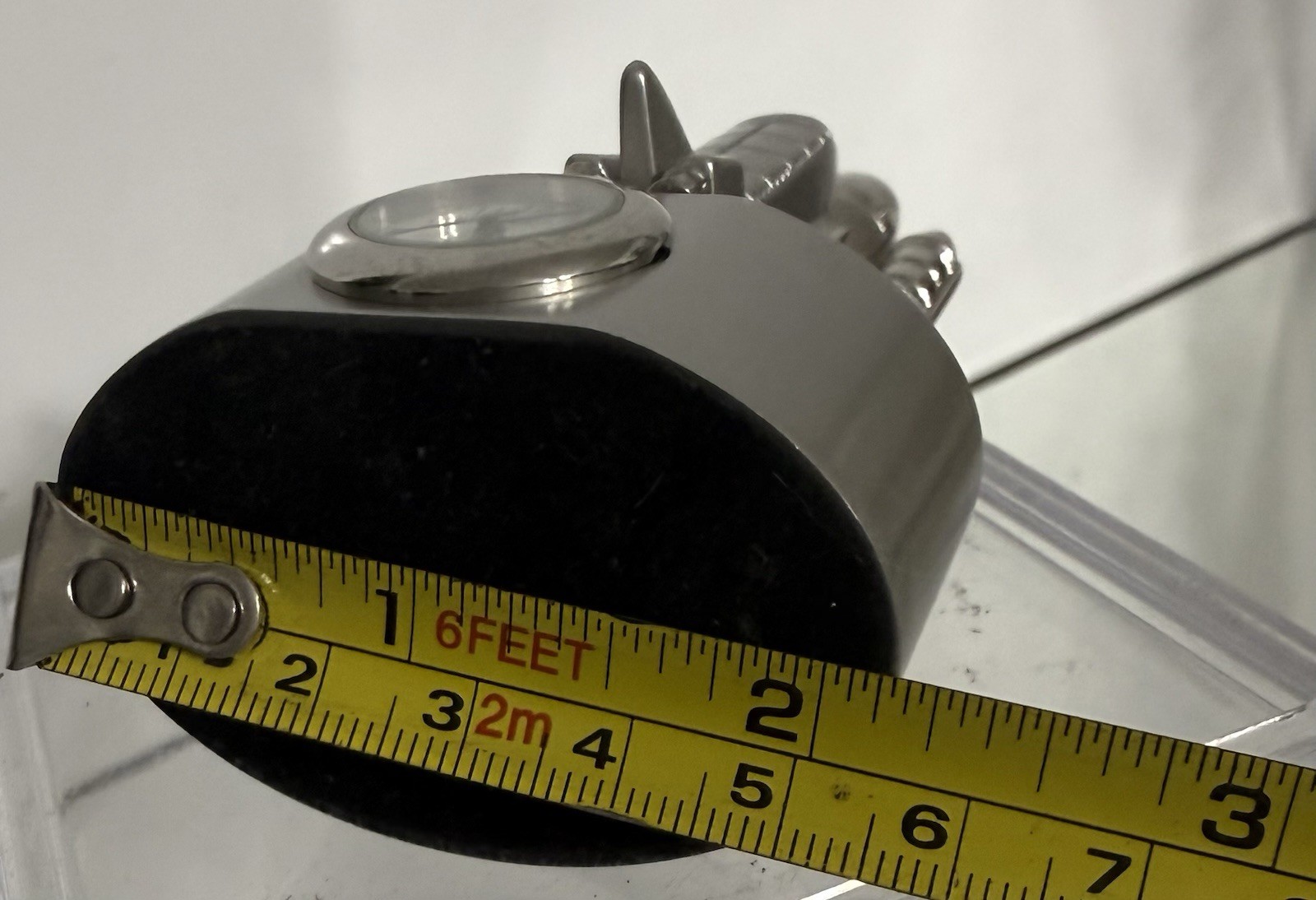 Sanis / Space Shuttle Metal Desk Clock / Silver/ 4.5 In Tall