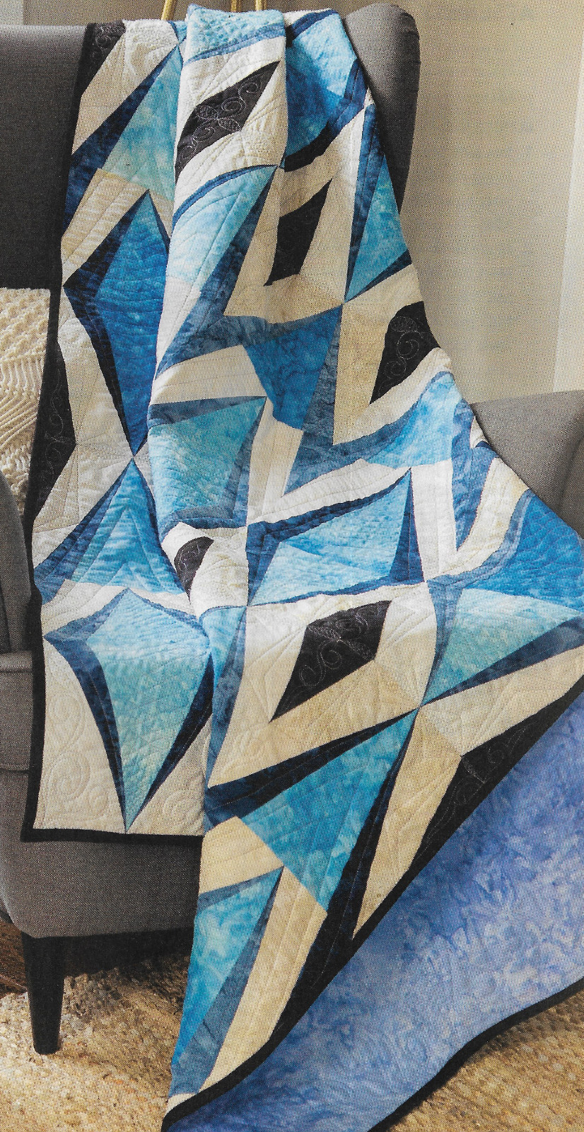 Sapphire Ikat Quilt quilting pattern instructions
