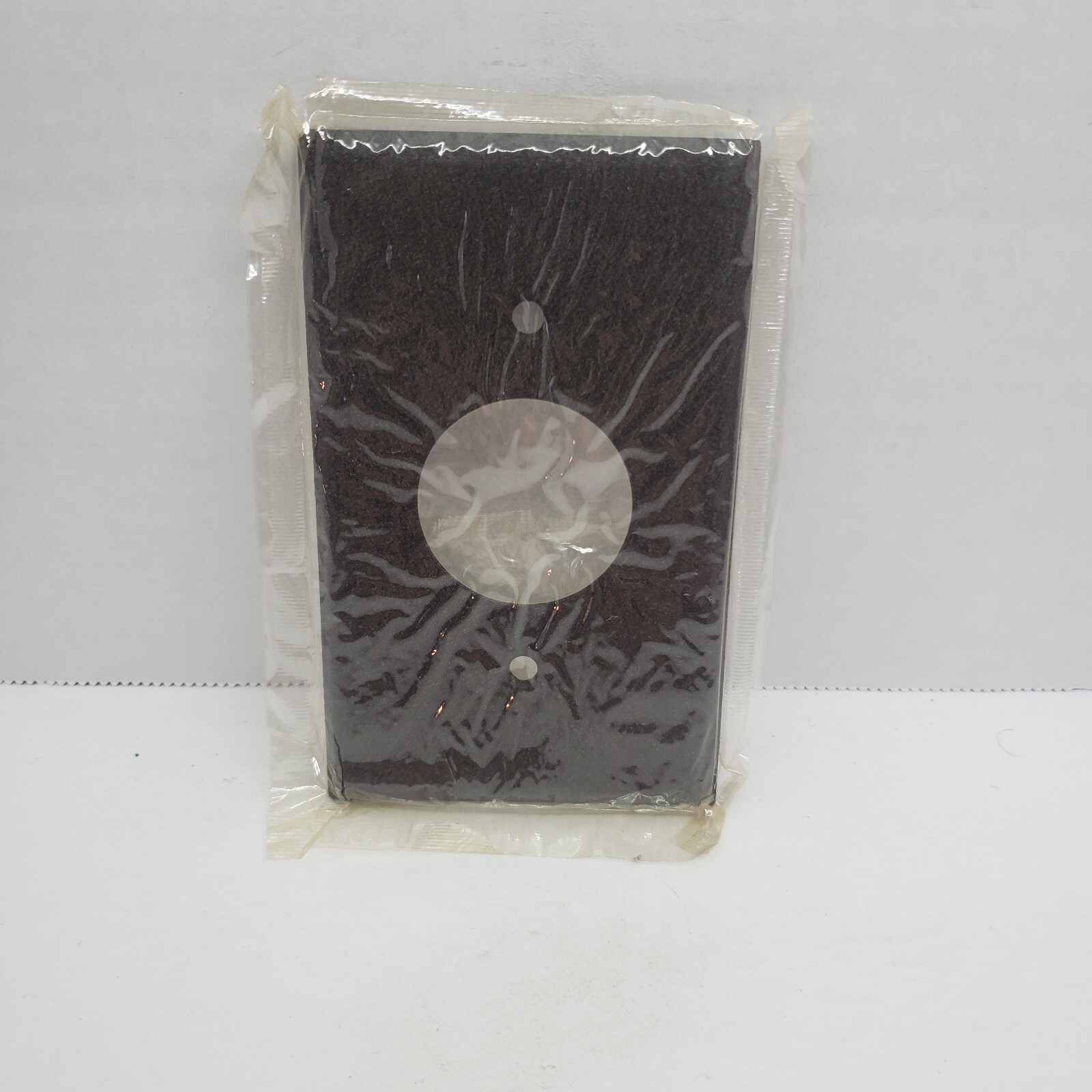 Mulberry 1-Gang Round 1.405" Dia Hole Cover Plate Brown Wrinkle #98091