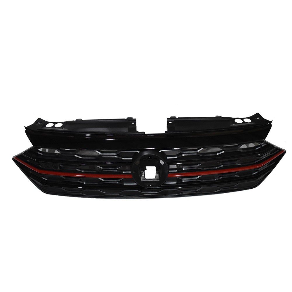 Front Bumper Upper Grille For Volkswagen Jetta MK7 2019-2020 Red+Black Plastic