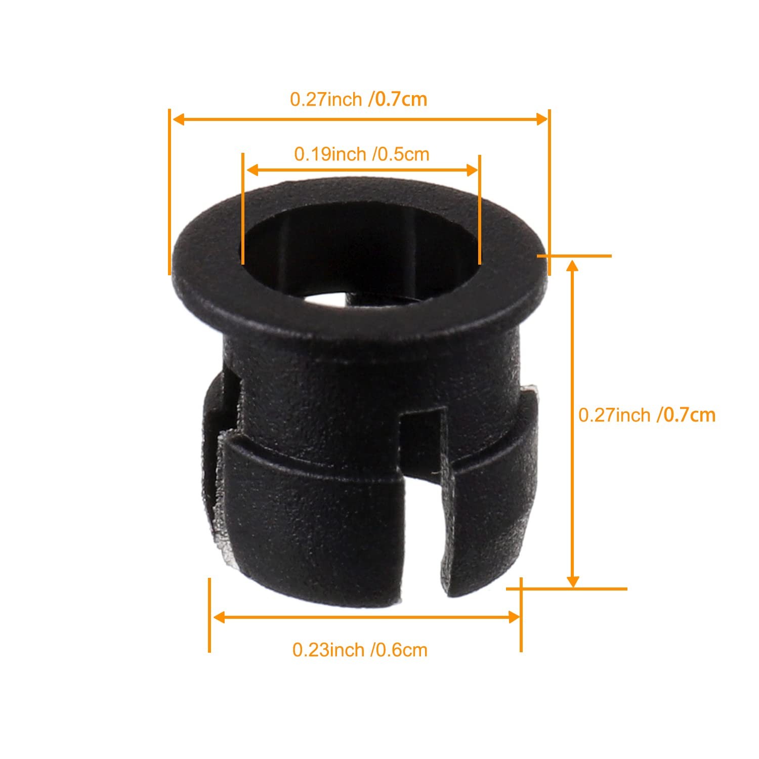 BOJACK 100 Black Plastic LED Holders - 5mm LED Bezel Mounting Holders for Panel