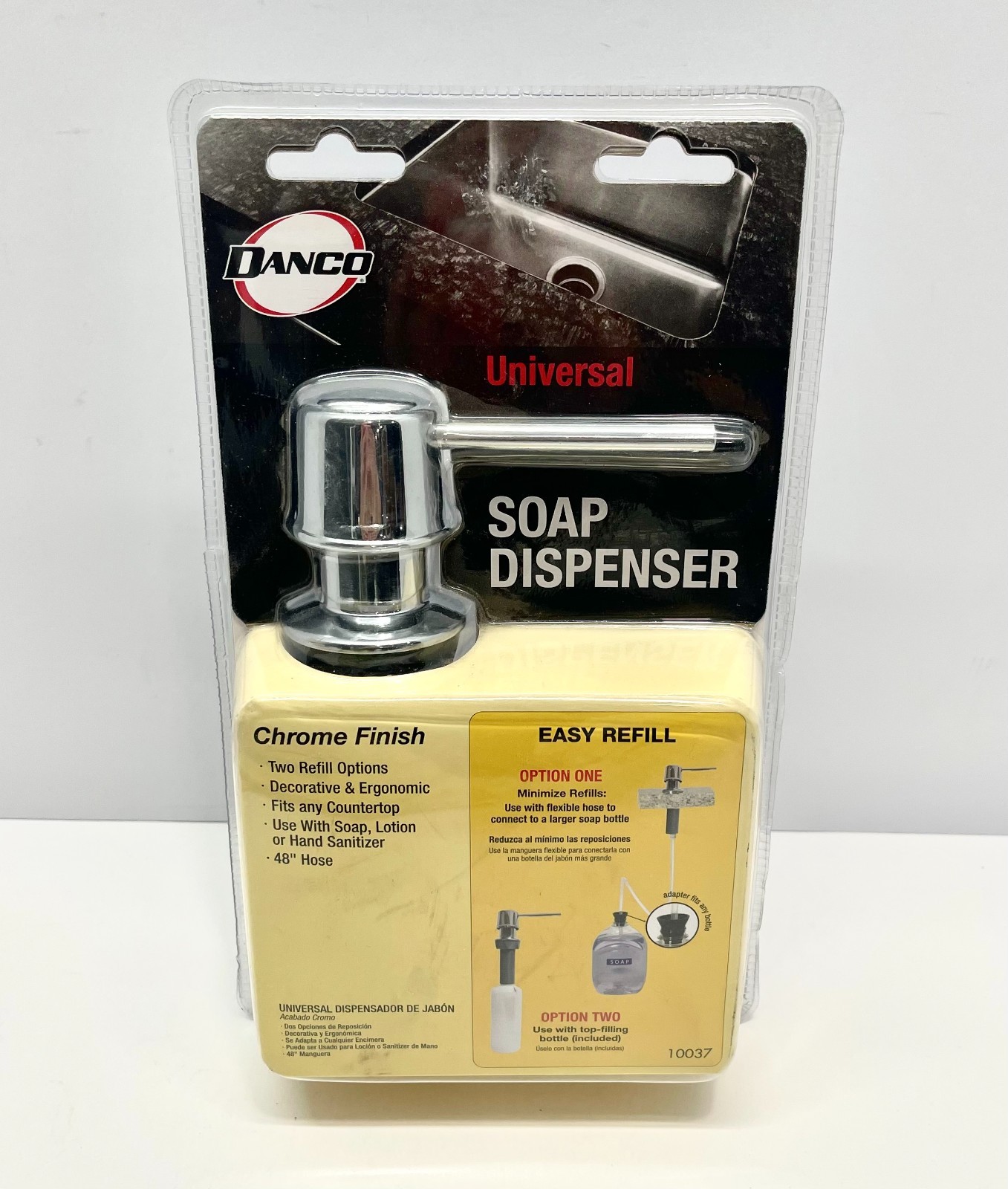 NEW Danco Universal Soap Dispenser w/ Straight Nozzle, Chrome, 10037