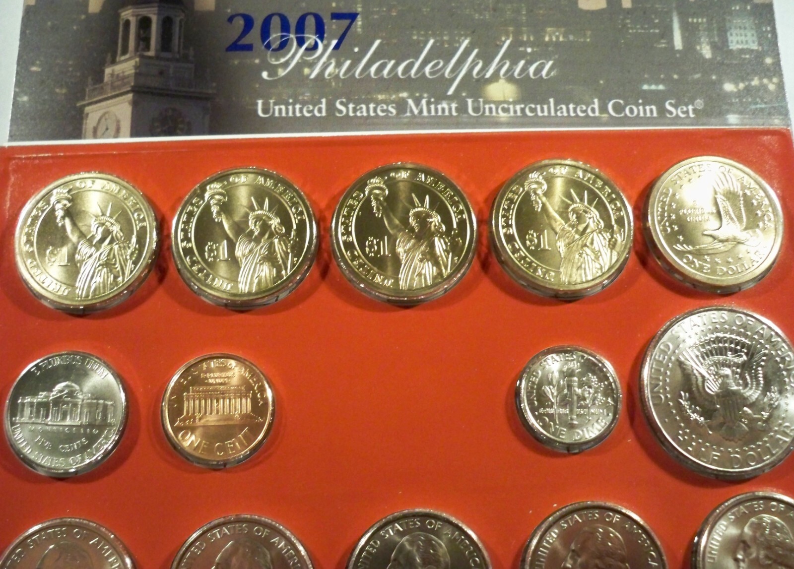 2007 US BU MINT SET 28 COIN SET P&D UNOPENED SEALED BOX $1 50c 25c 10c 5c 1c