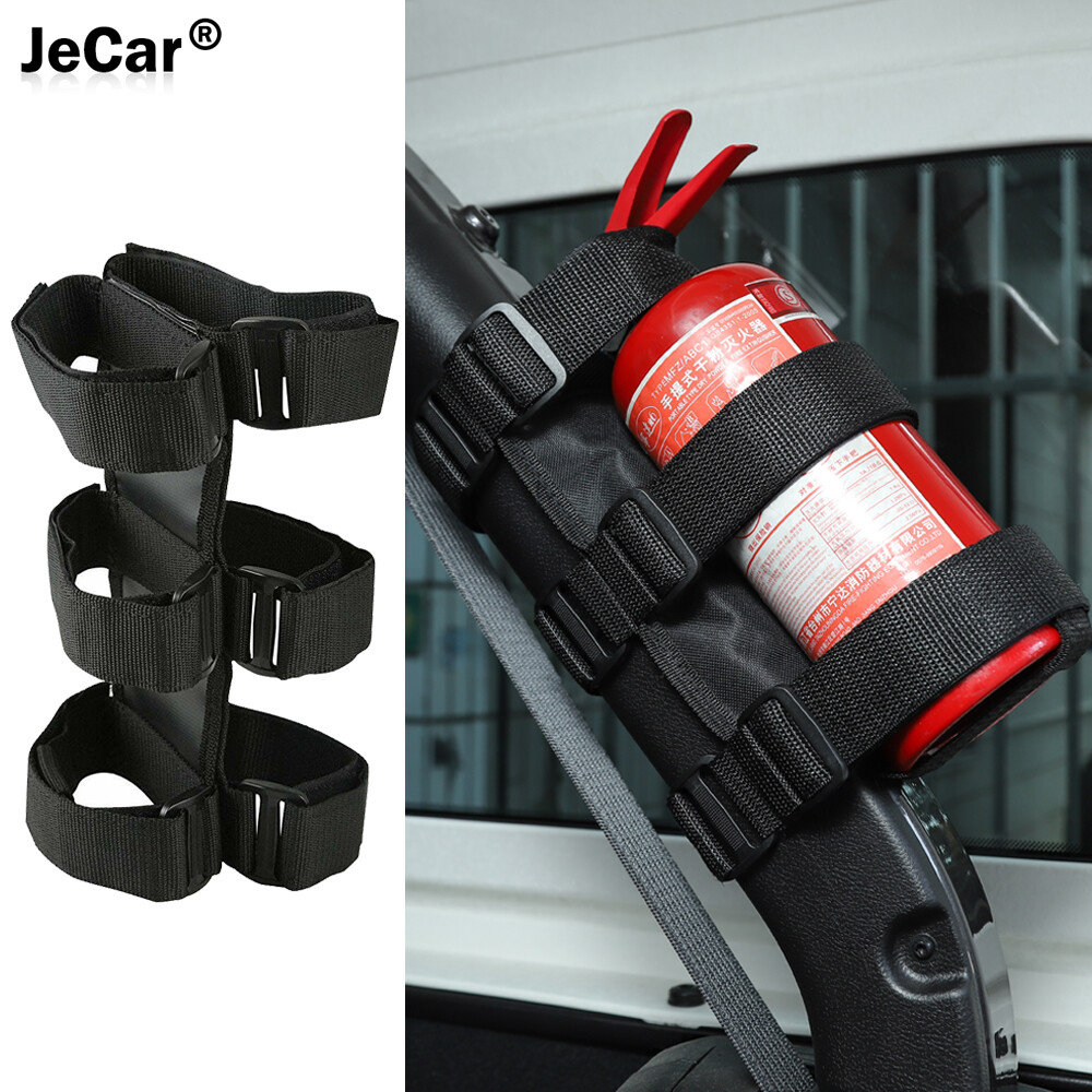 Black Roll Bar Fire Extinguisher Holder for 07 -26 Jeep JK JL Wrangler Unlimited