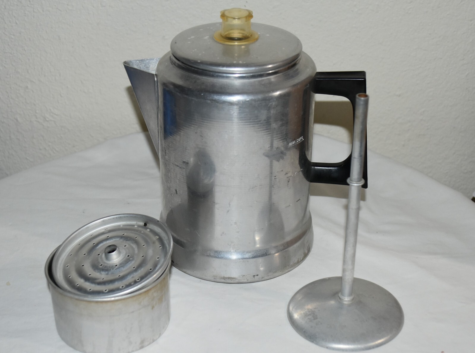COMET ALUMINUM 4-9 cup Stovetop COFFEE POT PERCOLATER Camp Hunting USA made