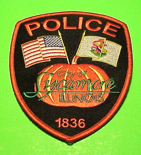 SYCAMORE  ILLINOIS  1836  IL  ( PUMPKIN )   5" POLICE PATCH  FREE SHIPPING!!!