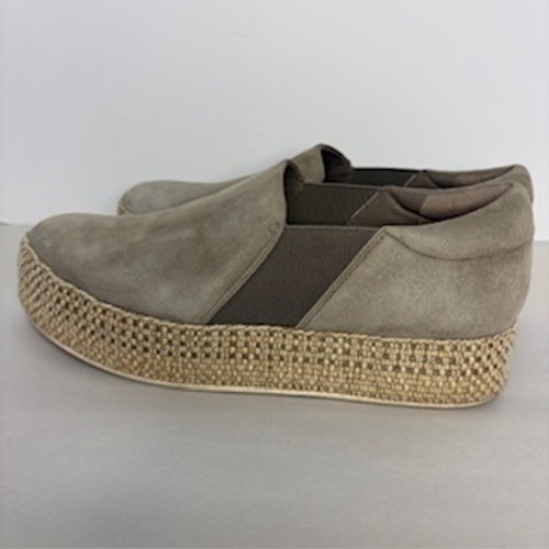 Vince Warren Women Platform Espadrille Slip On Sneakers Taupe Gray 7.5M