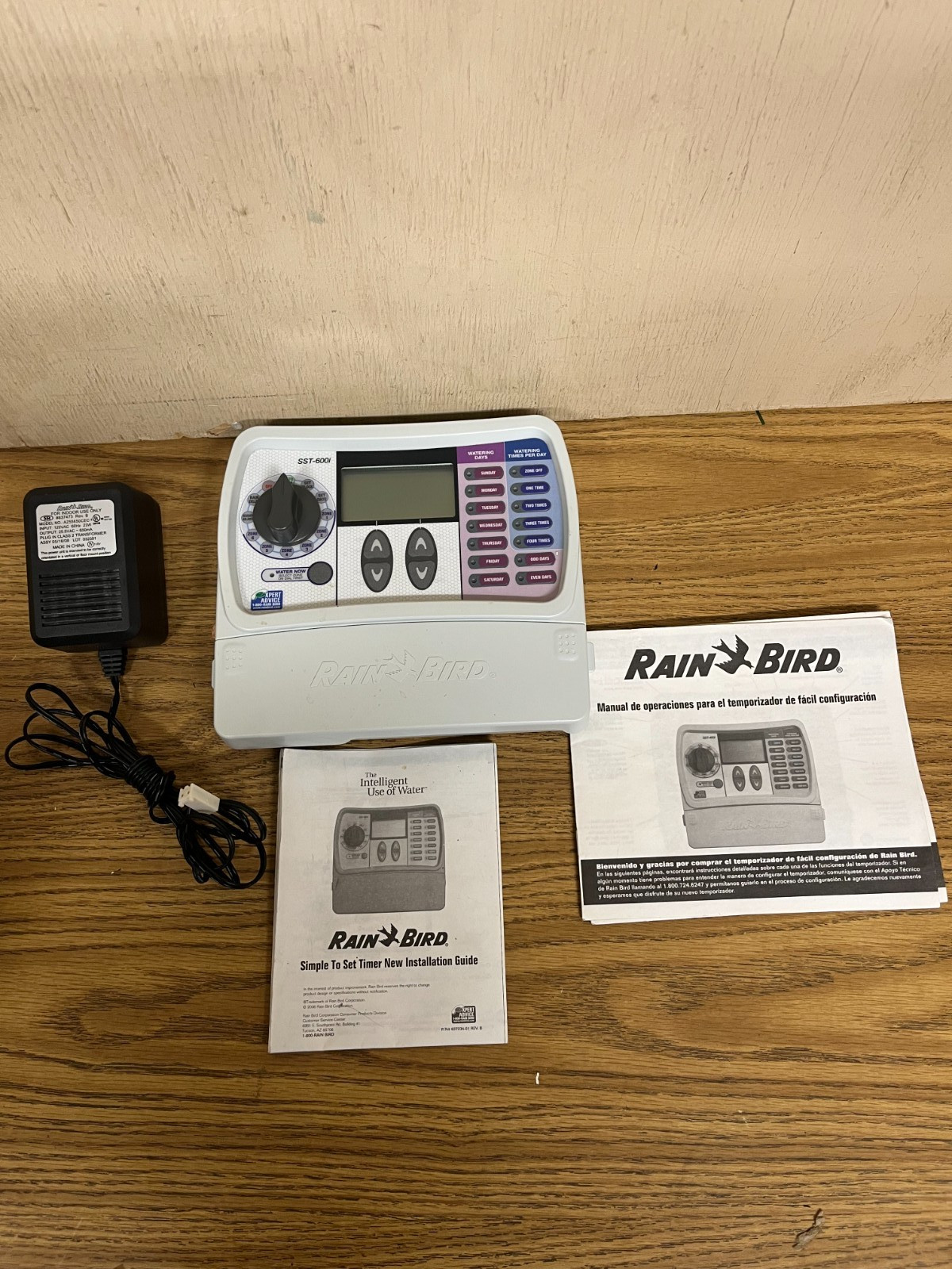 Rain Bird SST-600i Irrigation Sprinkler Timer Controller 6 Station With AC Power