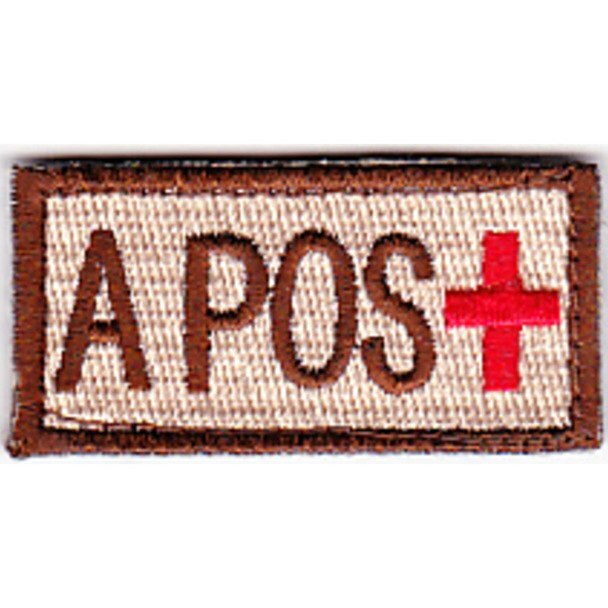 A POS POSITIVE BLOOD TYPE DESERT EMBROIDERED HOOK AND LOOP PATCH