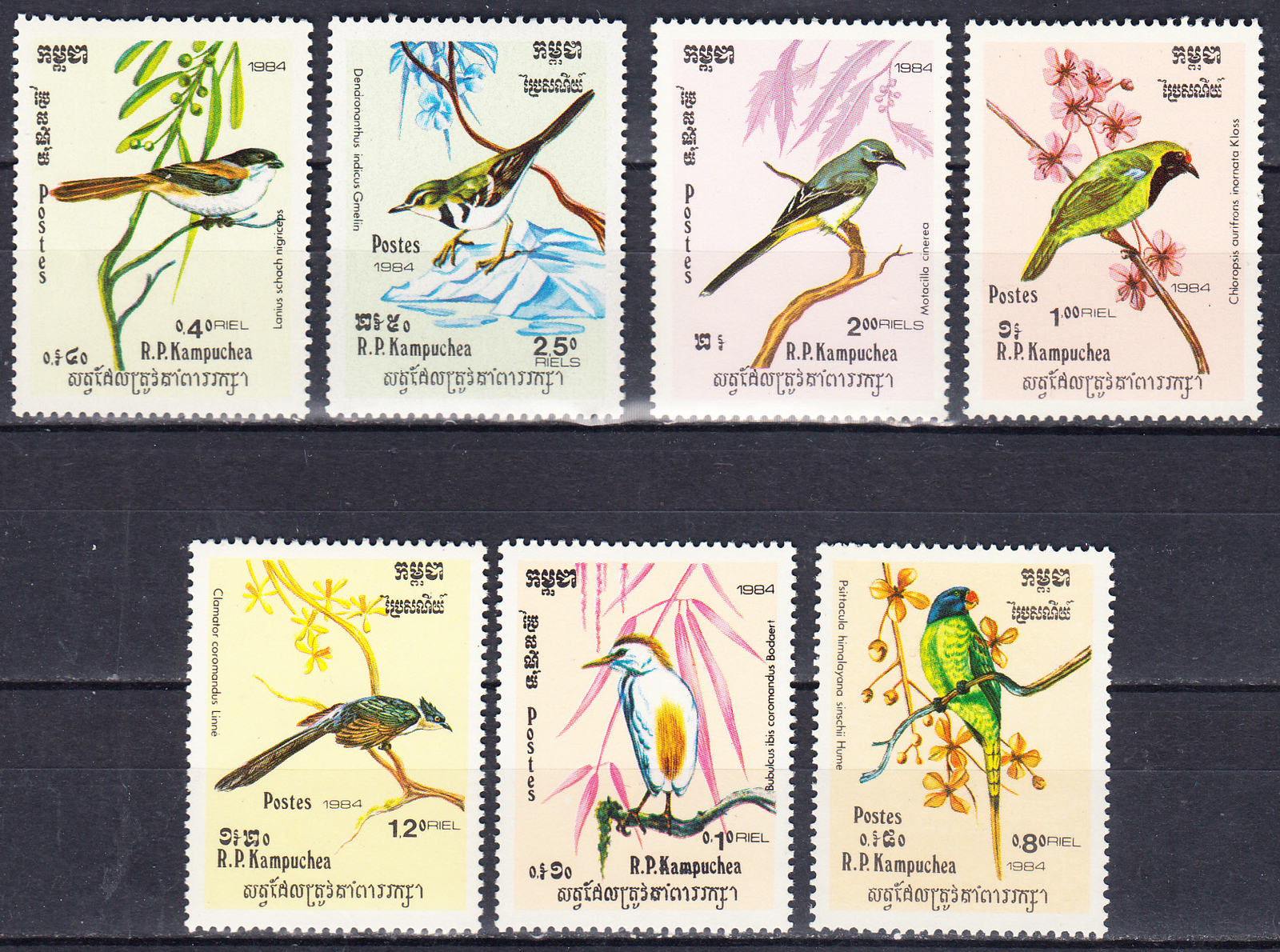 W CAMBODIA 0470-476 BIRDS