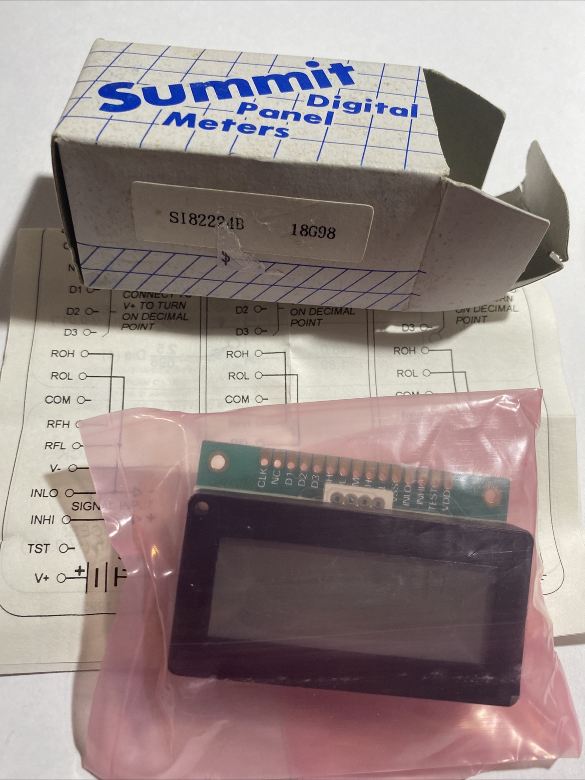Summit Group Digital Panel Meter SI82224B 18G98 Brand New Boxed Instructions