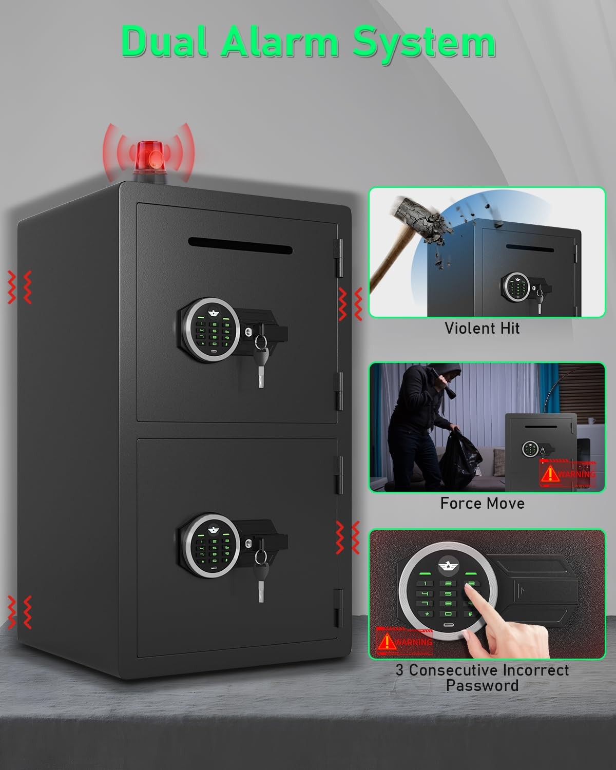 5.0 Cu ft Extra Large Safe Fireproof Waterproof, Digital Security Safe Box wi...