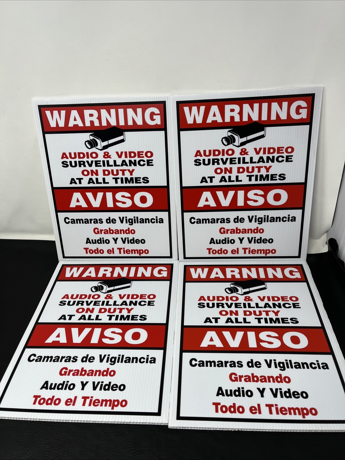 Surveillance sign Warning 8x11 Security Camera Spanish Eng Corrugated Plastic 4