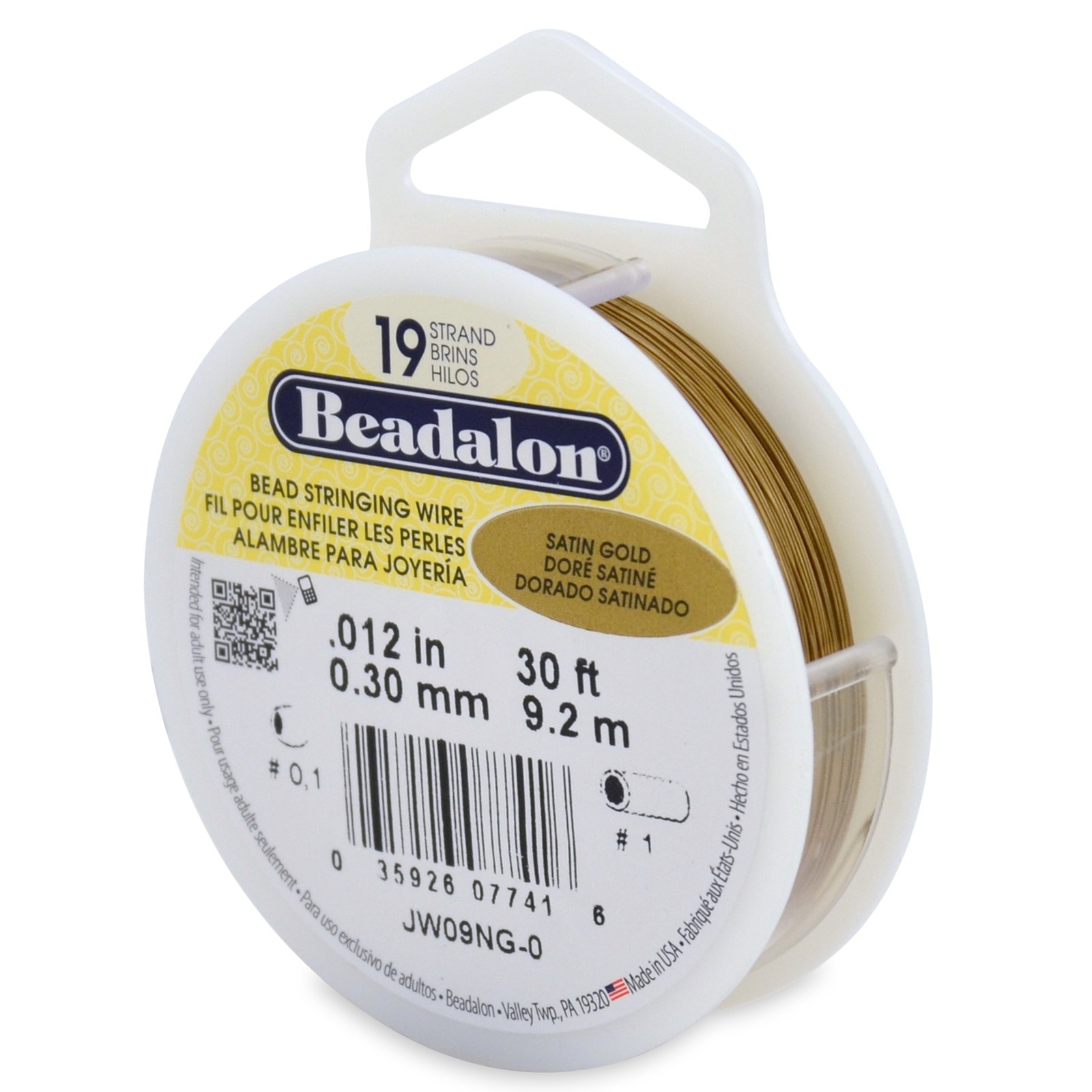 24-Strand Bead Stringing Wire Satin Gold Color for Jewelry Making Flexible