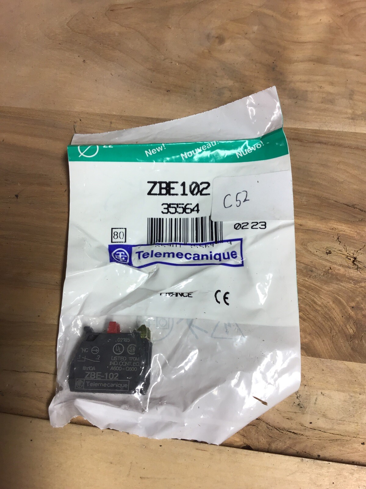SCHNEIDER ZBE-102 1NC auxiliary contact NIB Lot of 5