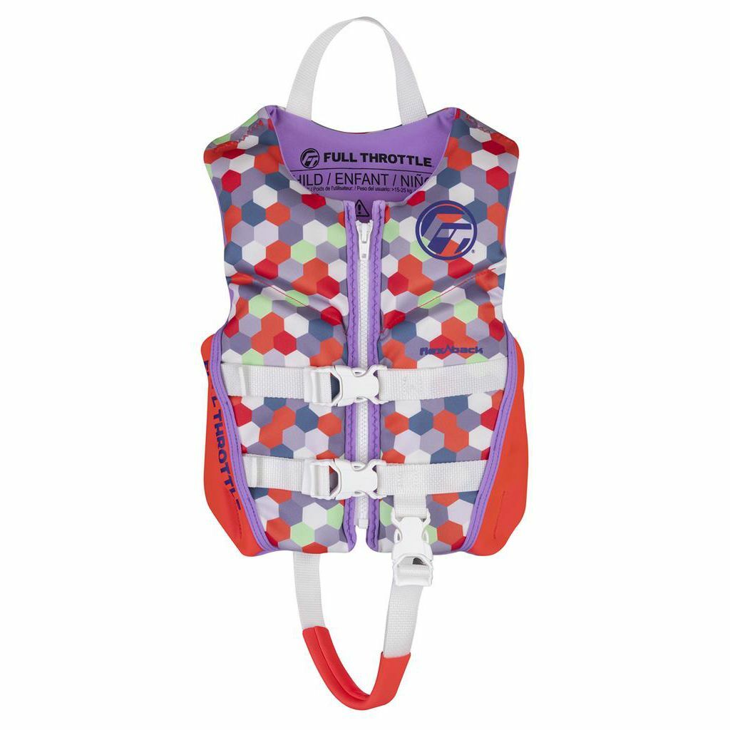 Full Throttle Rapid-Dry Child Life Jacket Vest, Pink