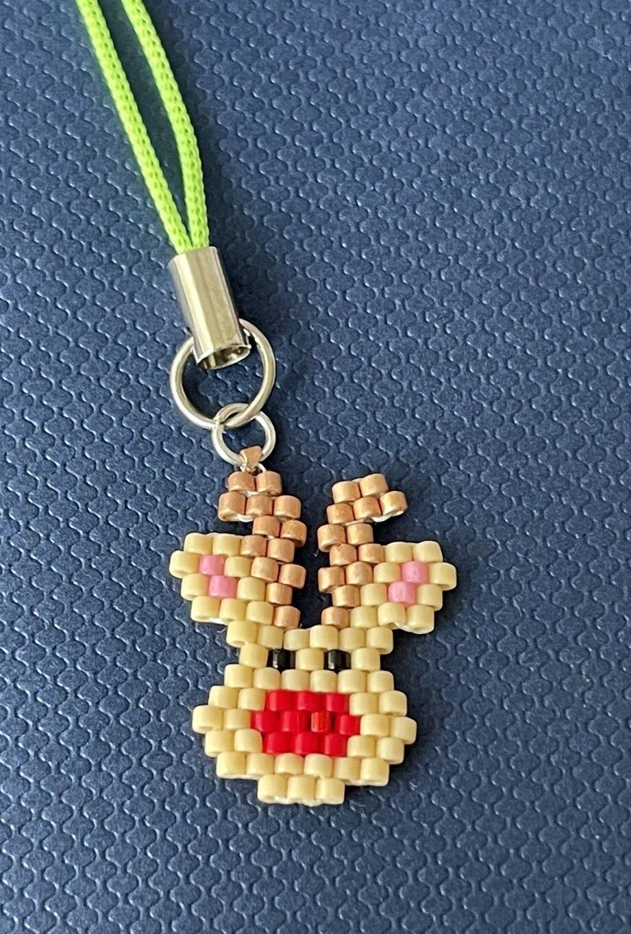 Rudolph Red Nose Reindeer Charm Miyuki Delica Christmas multicolor