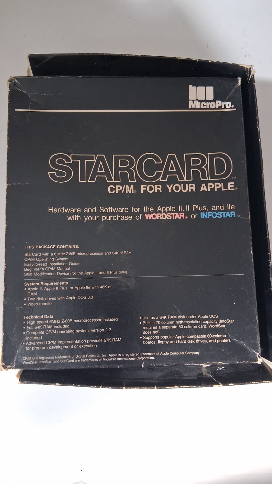 Vintage MicroPro StarCard 2.0  CP/M Z-8400BB-1 64K ram - Collector's Item - Rare